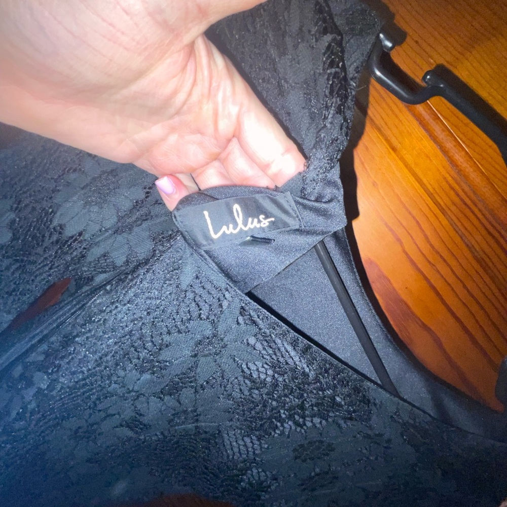 Trading with @lynds_e_curry// LuLus Little Black Lace Hippie Dress - Picture 6 of 7